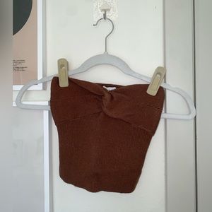 Princess Polly Brown Knit Top
